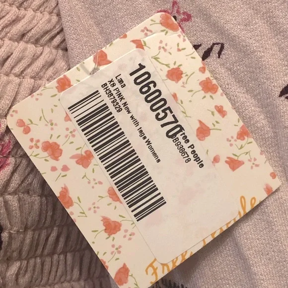 FREE PEOPLE BOHO PINK OFF THE SHOULDER TOP WITH FLOWING “BELL” SLEEVES - Picture 8 of 10